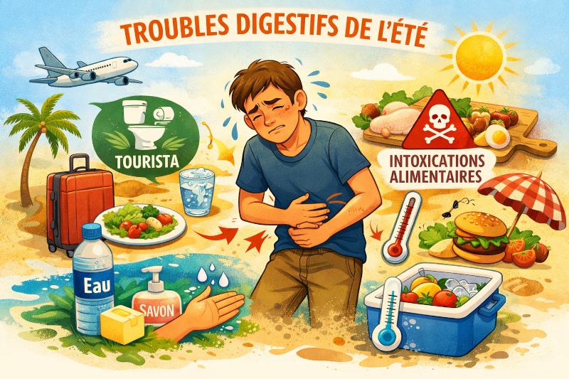Troubles digestifs de l'été : tourista et intoxications alimentaires